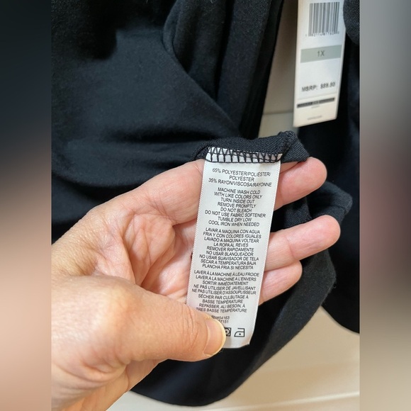 NWT TOMMY SPORT Black Long Sleeve Top Size 1X - Picture 3 of 8